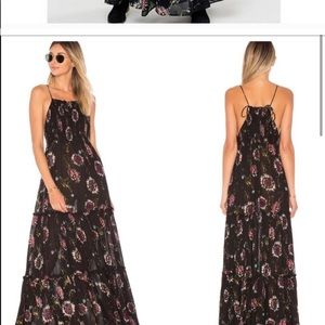 Free People Floral Print Adjustable Straps Maxi Dress Size Medium.